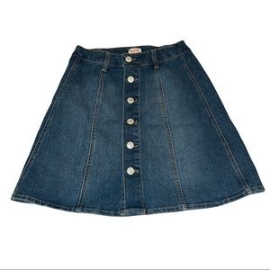 Vintage Mossimo dark wash denim Jean button skirt